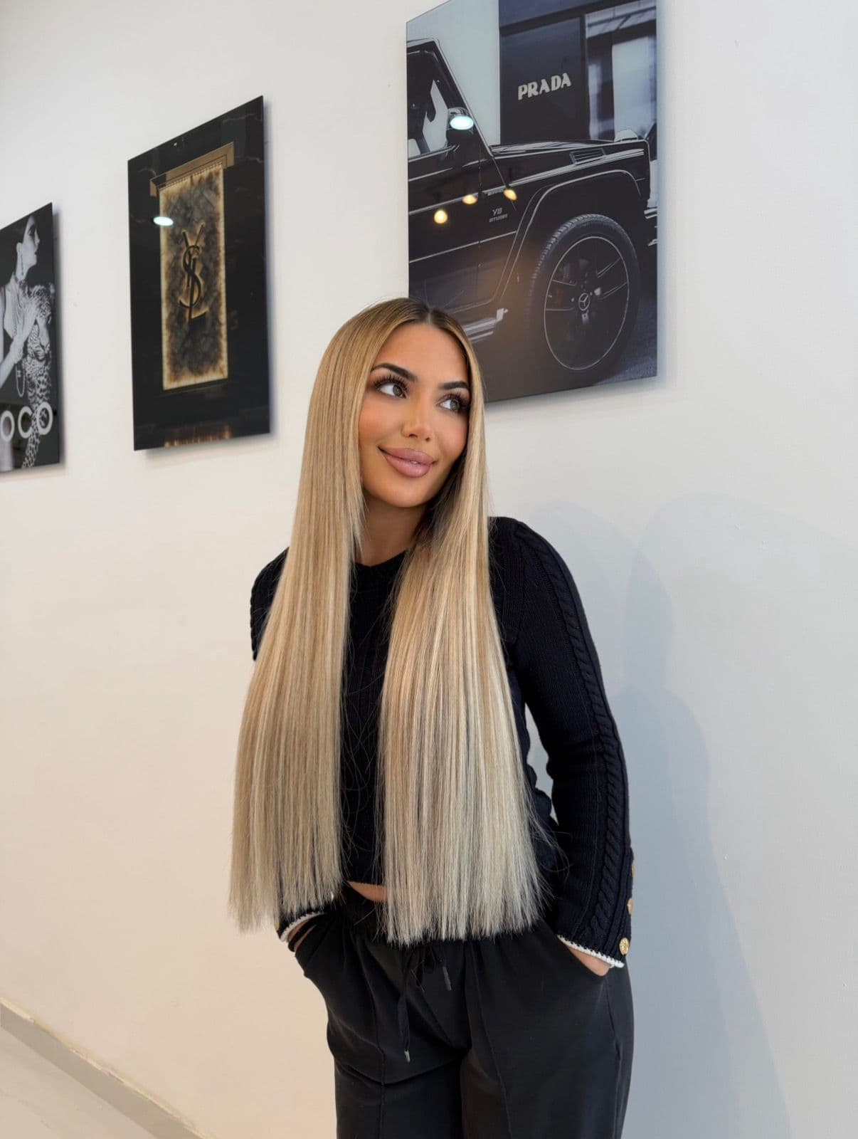 Haarverlängerung Kassel Nachher — blondes Haar mit Extensions